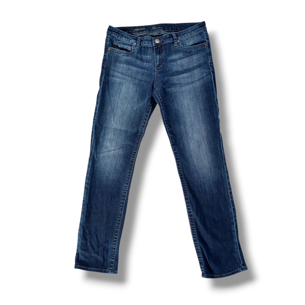 Kut From The Kloth Womens Jeans Stevie Straight Midrise Dark Wash Size 12 34x31